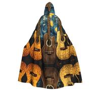 WHYJIC Three Guitars Picture Halloween Adult Hooded Cloak for various party and carnival settings