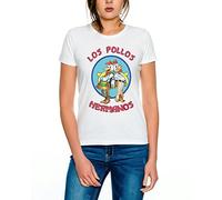 WhyKiki Los Pollos Women's T-Shirt Hermanos Bad Heisenberg Breaking, Farbe2:Weiß;Größe2:Small