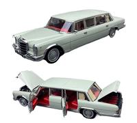 WHYMIRRJ Diecast 1:18 For Benz Pullman W100 600 Alloy Car Model Scale Realistic Miniature Vehicle Model Display Collection Present(Light grey)