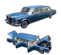 WHYMIRRJ Diecast 1:18 For Benz Pullman W100 600 Alloy Car Model Scale Realistic Miniature Vehicle Model Display Collection Present(Blue)