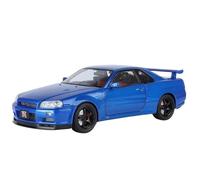 WHYMIRRJ Diecast 1:18 For Nissan Skyline GTR GT-R R34 Alloy Sports Car Model Scale Exquisite Metal Vehicle Model Collectors Present(Blue)