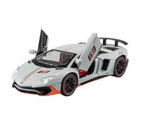 WHYMIRRJ Diecast 1:22 For Lamborghini LP780 Supercar Alloy Car Models Collectible Metal Vehicle Ornaments Decorative Souvenirs Present(Silver)