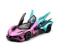 WHYMIRRJ Diecast 1:24 For Apollo Project EVO Alloy Sports Car Model Scale Realistic Miniature Vehicle Model Display Collection Present(Pink)