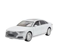 WHYMIRRJ Diecast 1:24 For AUDI A8 Scale Alloy Car Models Simulation Pre-built Metal Vehicle Model Display Collection Present(White)