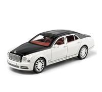 WHYMIRRJ Diecast 1:24 For Bentley Mulsanne Scale Alloy Car Models Luxury Miniature Vehicle Model Display Collection Present(White)