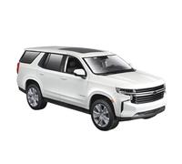 WHYMIRRJ Diecast 1:24 For Chevrolet Tahoe SUV Alloy Car Models Realistic Exquisite Scale Vehicle Model Display Collection Souvenirs Present(White)