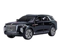 WHYMIRRJ Diecast 1:24 For HongQi EHS9 SUV Scale Alloy Car Models Realistic Pre-built Metal Vehicle Model Display Collection Present(Black)