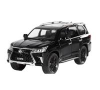 WHYMIRRJ Diecast 1:24 For Lexus LX570 Off-Road Scale Alloy Car Models Realistic Pre-built Metal Vehicle Model Display Present(Black)