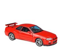 WHYMIRRJ Diecast 1:24 For Nissan Skyline GTR R34 Alloy Sports Car Model Scale Realistic Metal Vehicle Model Collectors Display Present(Red)