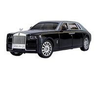 WHYMIRRJ Diecast 1:24 For Rolls-Royce Phantom Scale Alloy Car Models Luxury Fashion Vehicle Model For Car Enthusiasts Collection Present(Black with silvery)