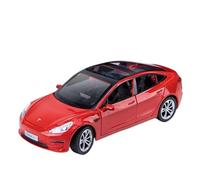 WHYMIRRJ Diecast 1:24 For Tesla Model 3 Scale Alloy Car Models Realistic Exquisite Full Door Metal Vehicle Model Display Present(Red)