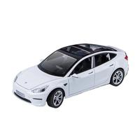 WHYMIRRJ Diecast 1:24 For Tesla Model 3 Scale Alloy Car Models Realistic Exquisite Full Door Metal Vehicle Model Display Present(White)