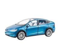 WHYMIRRJ Diecast 1:24 For Tesla Model X SVU Scale Alloy Car Models Luxury Openable Door Vehicle Model Collection Ornaments Present(Blue)