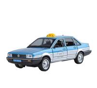 WHYMIRRJ Diecast 1/24 For VW Santana Taxi Scale Alloy Car Models Vehicle Model Display Simulation Vehicle Collection Ornaments Present(Blue)