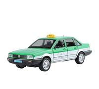 WHYMIRRJ Diecast 1/24 For VW Santana Taxi Scale Alloy Car Models Vehicle Model Display Simulation Vehicle Collection Ornaments Present(Green)