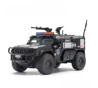 WHYMIRRJ Diecast 1:32 For SWAT Armored Police Car Scale Alloy Car Models Openable Doors Collectible Metal Vehicle Souvenirs Present(Black)