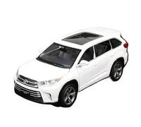 WHYMIRRJ Diecast 1:32 For Toyota Highlander SUV Scale Alloy Car Models Realistic Luxury Full Door Metal Vehicle Model Display Present(White)