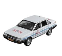 WHYMIRRJ Scale Model 1:24 For Volkswagen SANTANA Police Car Alloy Car Models Collectible Metal Vehicle Ornaments Decorative Souvenirs Pre-Built Vehicles Model(Coach White)