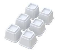 Whynonap Bed Risers 4 Inch Heavy Duty Bed Elevators, Set of 6 Lifts Up 3,000 lbs Furniture Riser for Sofa and Table, White