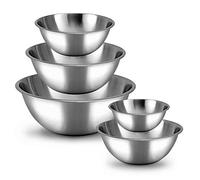 WHYSKO Meal Prep Stainless Steel Mixing Bowls Set, Home, Refrigerator, and Kitchen Food Storage Organizers | Ecofriendly, Reusable, Heavy Duty (Silver)