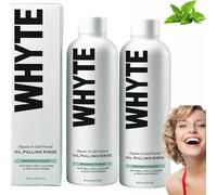 Whyte Oil Pulling,White Oil Pulling Rinse,Mouthwash with Organic Cold-Pressed Coconut Oils, Cold-Pressed Coconut Mouthwash,Spearmint Oils Pullings Rinses,Cleans Deeply Freshens Breath (2)