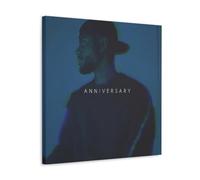 WHYUOH Bryson Tiller Poster Anniversary Album Over Poster Canvas Wall Art Home Decor Painting Decorative Posters for Living Room Bedroom 12x12inch(30x30cm) Frame-style