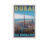 WHYUOH Vintage Dubai Travel Poster Canvas Wall Art Home Decor Painting Decorative Posters for Living Room Bedroom 08x12inch(20x30cm) Unframe-style