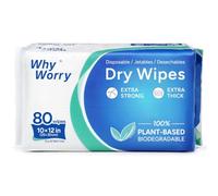 WhyWorry Disposable Dry Wipes for Adults Personal Care, 25x30 cm, 80 Count