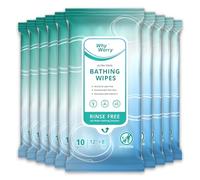 WhyWorry Ultra Thick Body Wipes for Adults No Shower, Shower Wipes with Aloe for Women, Men & Elderly, Extra Large Bed Bath Cloths for Cleansing, Camping, Gym & Travel, Fresh Scent, 20x30cm, 100 Count