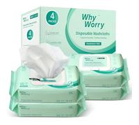 WhyWorry Wet Wipes for Adults, Extra Large, 20x30 cm, Unscented, 220 Count