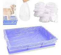 Whyzsjnclg 100Pcs Cage Liners Clear Plastic Disposable for Bunnies Ferrets Chinchillas Birds Small Animal, Rabbit Cage Liner Guinea Pig Leak Proof Toilet Film