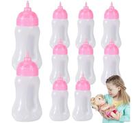 Whyzsjnclg 10PCS Baby Doll Bottles 2.1x1.5x4.6 Inch Sealing Plastic Doll Bottles with Glitter for Imaginative Nurturing Role-Play