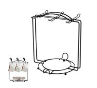 Whyzsjnclg 2 in 1 Tea Cup Holder Stand with Saucer Holder Stainless Steel Mug Tree Rack for 6 Mugs Metal Wire Coffee Cup Rack for Cafe Kitchen Counter Black, coffee mug holder