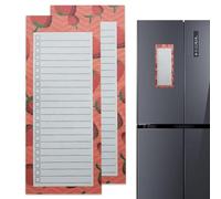 Whyzsjnclg 2Pcs Magnet Notepads for Refrigerator 50 Sheets Grocery List Magnet Pad for Fridge 3.5x8.4'' Shopping List Strawberry Patterns To-Do List Reminders Shopping List Notepads