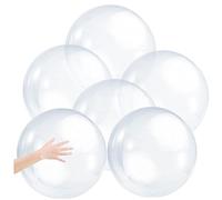 Whyzsjnclg 6Pcs Inflatable Clear Ball 16 Inches PVC Beach Ball for Pool Beach Party, Bright Water Balloon Clear