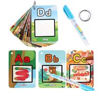 Whyzsjnclg Alphabet Flash Cards, Water Colouring Book, 26 Alphabet Flash Cards Water Coloring Educational Learning Toy for 3 4 5 Year Old Kids Toddlers, Toddler