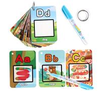 Whyzsjnclg Alphabet Flash Cards, Water Colouring Book, 26 Alphabet Flash Cards Water Coloring Educational Learning Toy for 3 4 5 Year Old Kids Toddlers, Toddler