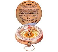 Whyzsjnclg Antique Compass, Enjoy the Ride Compass for Daughter from Dad Vintage Outdoor Adventure Ride Navigation Personalised Antique for Daughter Birthday
