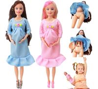 Whyzsjnclg Baby Doll Toys, 2Pcs Pregnant Doll 11.5" Safe ABS Pregnant Mother Toy with Baby Fashion Creative for Kids Gift