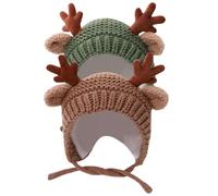Whyzsjnclg Baby Winter Hat 2PCS Cute Reindeer Antlers Warm Toddler Hat Unisex Soft Crochet Knitted Hat for Toddler Girls Boys Toddler Hat