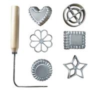 Whyzsjnclg Bunuelos Mold With Handle, 6Pcs Bunuelos Mold 6 Shape with Handle Aluminium for Baking Cooking Frying