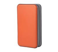 Whyzsjnclg Cd Wallet, CD Holder Case Wallet DVD Binder DVD Organizer Storage Bag Hard Plastic 80 Capacity Portable Orange