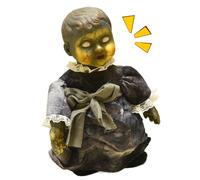Whyzsjnclg Creepy Doll 13.4 Inch Walking Halloween Dolls Animated Scary with Light Up Eyes for Haunted House Halloween Decorations