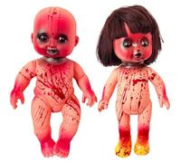 Whyzsjnclg Creepy Doll, 2-Pack Bloody Bandaged Halloween Doll, 9.6 Inch