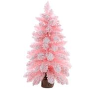 Whyzsjnclg Desktop Christmas Tree, Mini Christmas Tree 23.6inch Artificial Pencil Snow Flocked Desktop with Stand for Home Decorations