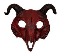 Whyzsjnclg Devil Horns, Scary Mask, PU Devil Horns Half Face Halloween Mask, Evil Halloween Decorations for Cosplay Costume