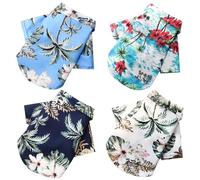 Whyzsjnclg Dog Hawaiian Shirts, 4PCS Breathable Short Sleeve Dog Shirts, Coconut Tree Pattern Summer Clothes, Outfits for 4.5-5.5kg Pet for Daily Use
