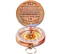 Whyzsjnclg Enjoy the Ride Compass for Son from Dad Vintage Outdoor Adventure Ride Navigation Compass Personalised Antique Compass Gift for Son Birthday Graduation Dad to Son Enjoy the Ride Compass