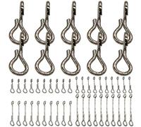 Whyzsjnclg Fly Tying Materials, 50PCS Fly Tying Kit Sizes 0.39"-1.18" Stainless Steel Materials Easy to Install Shanks Create Jointed or Articulated Patterns, Tools