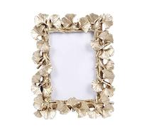 Whyzsjnclg Ginkgo Leaf Photo Frame European Style Zinc Alloy Vintage Picture Frame Classic Rectangle Metal Photo for Home Office Decoration Wedding Decor 4" X 6" (Gold) Ginkgo Leaf